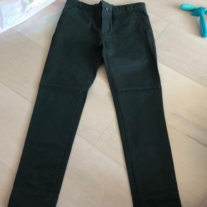 hunter green boys 7/8 slim pants